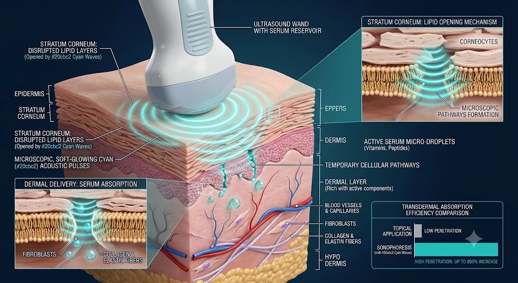 Acoustic Cavitation and Trans-dermal Micro-Channeling Physics